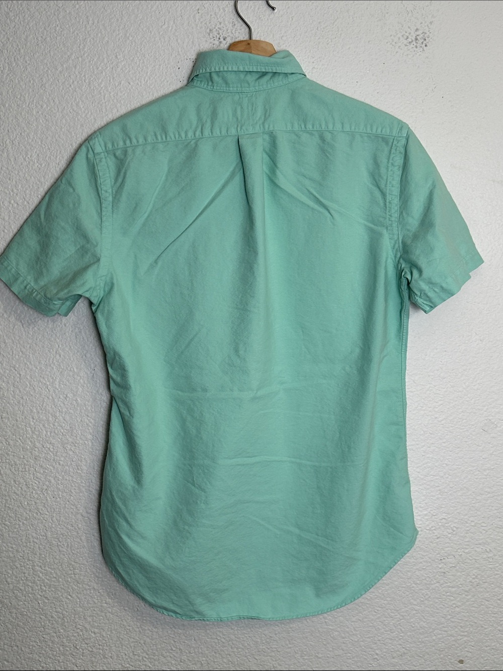 Ralph Lauren Button Down Short Sleeve Shirt Mint Green Slim Fit Cotton Small - Picture 3 of 9
